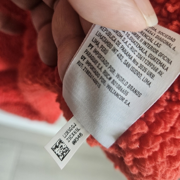 American Eagle Red Bear Hug Full Zip Sherpa Jacket Size L/XL - Picture 10 of 10